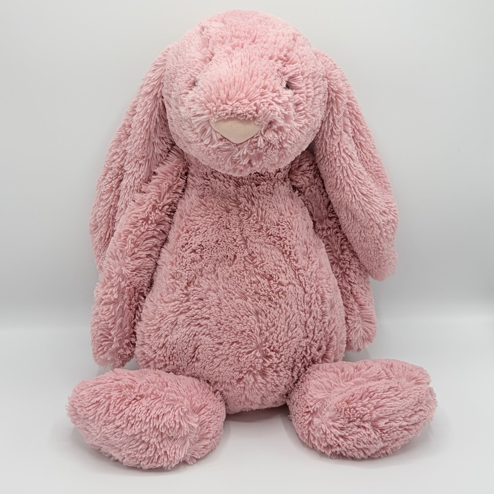 Jellycat Bashful Tulip Pink Bunny Plush 21" Stuffed Animal Lovey Big Huge Large